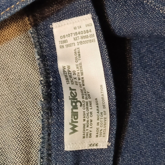 NWT Wrangler Men's 13MWZ Cowboy Cut Original Fit Pro Rodeo Blue Denim Jeans - Picture 7 of 13